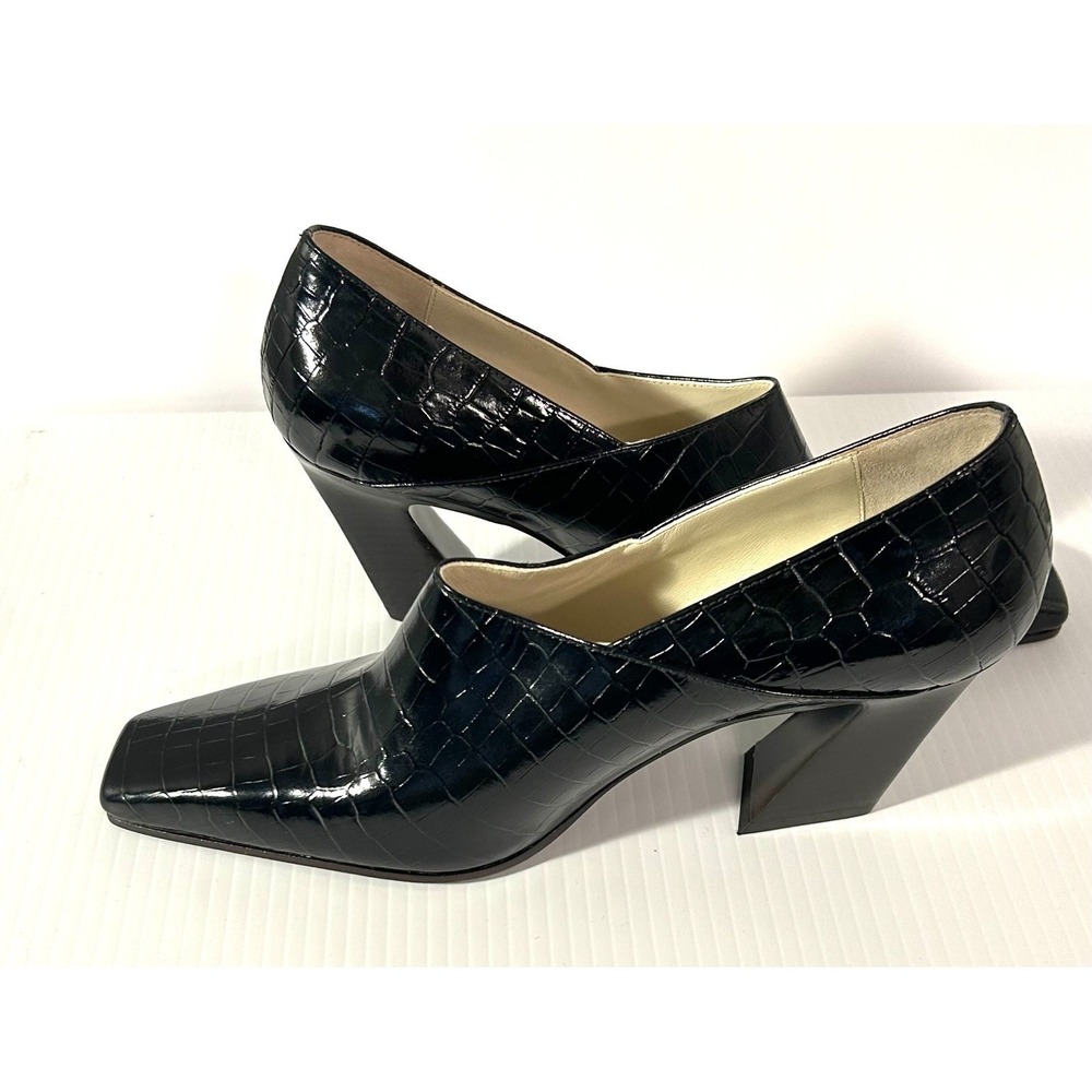 Bottega Veneta Black Lewis Leather Heels Pumps 39.5 $1,550 Gorgeous! NEW - Picture 3 of 16